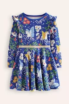 Мейбл платье балерины с завитками Boden, синий