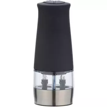 Мельница для соли и перца WENKO, керамическая мельница, с нескользящим покрытием soft-touch, черный/серебряный