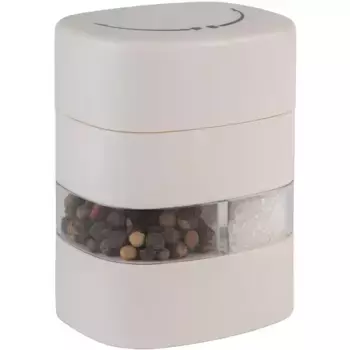 Мельница для специй APS «Соль и 2 в 1. Мельница для перца", (1 шт.), высота ок. 8 см, цвет whisper white, transparent