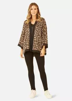 Mela Атласное кимоно Apple с животным принтом