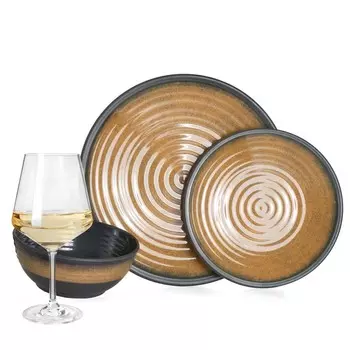 Меламиновый набор посуды для кемпинга, 4 человека, каменное карри + 4 миланских бокала для белого вина, посуда, посуда для пикника, барбекю Moritz