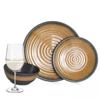 Меламиновый набор посуды для кемпинга, 4 человека, каменное карри + 4 бокала для белого вина Tiamo, посуда, посуда для пикника, барбекю Moritz