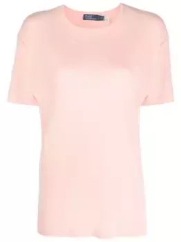 Меланжевая футболка из льна POLO RALPH LAUREN, розовый