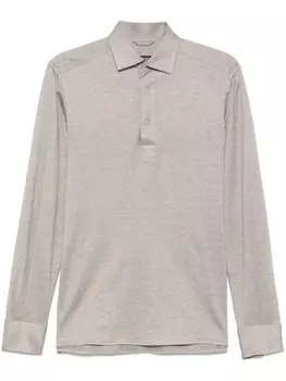 Меланжевая рубашка поло Zegna, серый