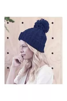 Меланжевая шапка косой вязки Beechfield, красный