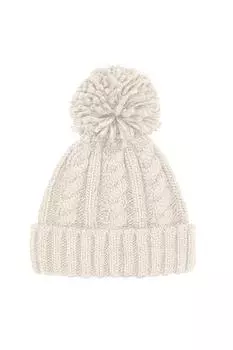 Меланжевая шапка Unsiex косой вязки Beechfield, бежевый