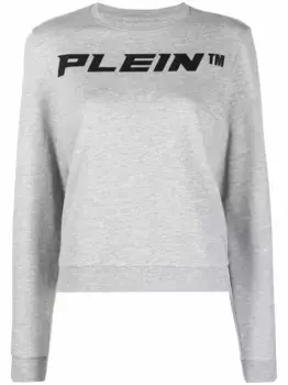Меланжевая толстовка с логотипом Philipp Plein, серый