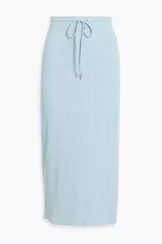 Меланжевая юбка миди Lilana в рубчик SIMKHAI, синий