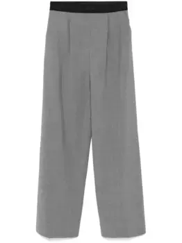 Меланжевые брюки палаццо MSGM, серый
