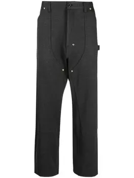 Меланжевые брюки прямого кроя 4SDESIGNS, серый