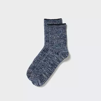 Меланжевые полуноски UNIQLO, темно-синий