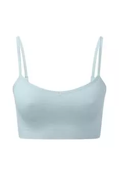 Меланжевый бесшовный спортивный 3D бюстгальтер TriDri, синий