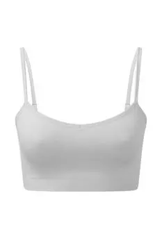 Меланжевый бесшовный спортивный 3D бюстгальтер TriDri, серый