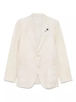 Меланжевый блейзер Lardini, нейтральный