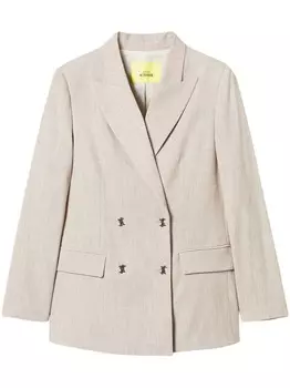 Меланжевый блейзер MYFO TWINSET, нейтральный цвет