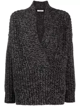 Меланжевый джемпер оверсайз VALENTINO GARAVANI, черный