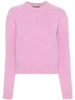 Меланжевый джемпер с нашивкой-логотипом BALENCIAGA, розовый