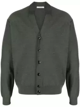 Меланжевый кардиган LEMAIRE, зеленый