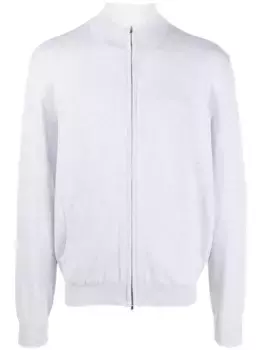 Меланжевый кардиган с надписью Eleventy, серый