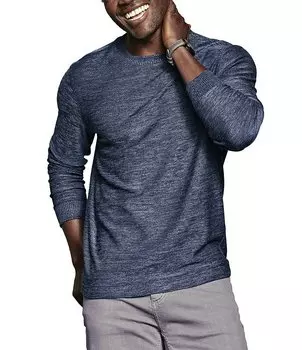 Меланжевый пуловер Johnston & Murphy, синий