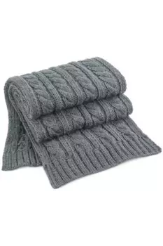 Меланжевый шарф косой вязки Beechfield, серый