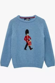 Меланжевый свитер для барабанщиков-гвардейцев Trotters London, синий