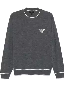 Меланжевый свитер Emporio Armani, серый