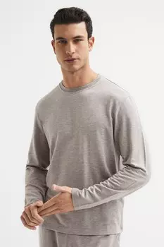 Меланжевый свитер с круглым вырезом Адам Reiss, коричневый