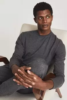 Меланжевый свитер с круглым вырезом Адам Reiss, серый