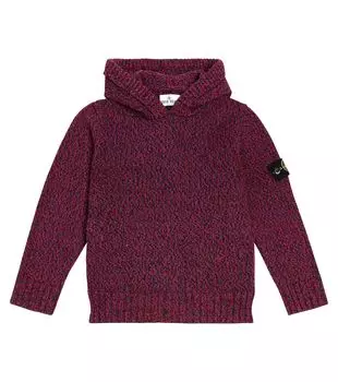 Меланжевый свитер Stone Island Junior, красный
