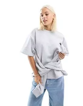 Меланжевый свитшот с запахом и рукавами ASOS DESIGN Ice Melange