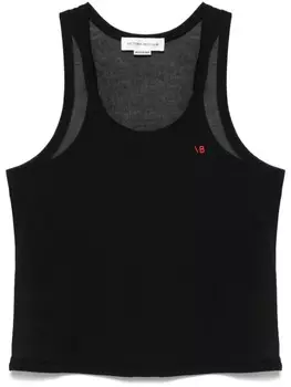 Меланжевый топ без рукавов Victoria Beckham, черный