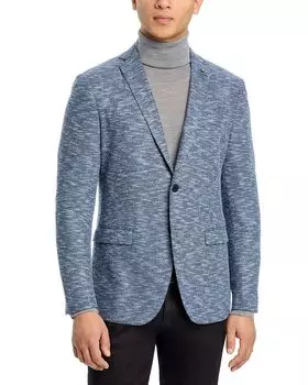 Меланжевый трикотажный пиджак Slim Fit Soft John Varvatos Star USA, синий