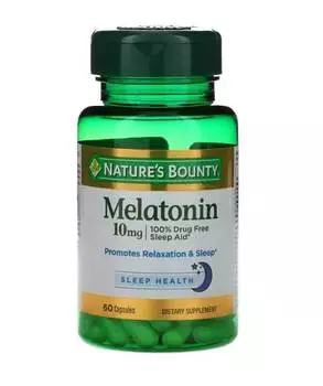 Мелатонин, 10 мг, 60 капсул, Nature's Bounty