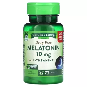 Мелатонин плюс L-теанин 10 мг Nature's Truth, 72 таблетки