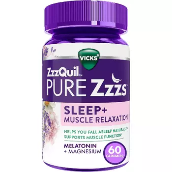 Мелатонин Vicks ZzzQuil Pure Zzzs Sleep+, 60 жевательных конфет