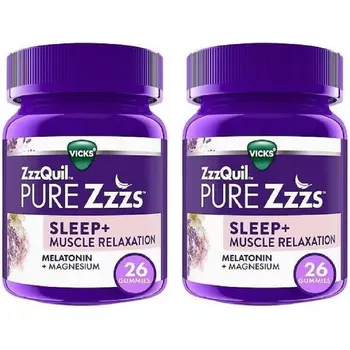 Мелатонин ZzzQuil Pure Zzzs Sleep+ Muscle Relaxation, 2x26 жевательных конфет