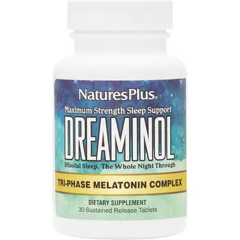 Мелатониновый комплекс с лактиумом и L-теанином NaturesPlus Dreaminol Tri-Phase, 30 таблеток