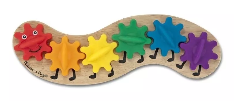 Melissa & Doug, деревянные кубики Радужная гусеница