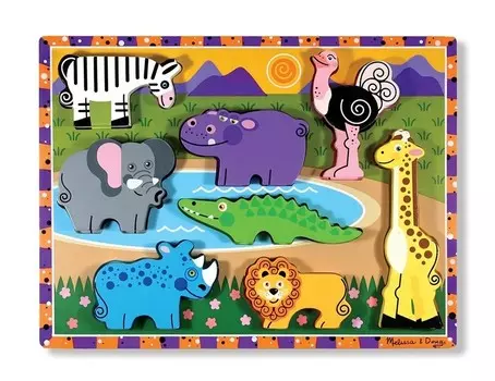 Melissa & Doug, деревянные пазлы «Сафари»