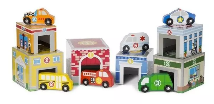 Мелисса и Даг, здания и транспорт Автомобильная пирамида Melissa & Doug
