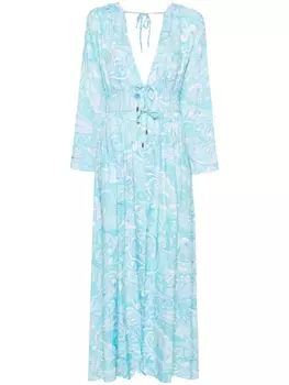Melissa Odabash кафтан макси Farrah с графичным принтом, синий