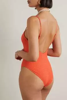 MELISSA ODABASH купальник Maui из ткани с эффектом металлик, красный