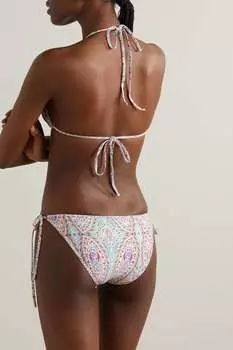 MELISSA ODABASH Лиф бикини с треугольными чашечками и принтом Malta, розовый