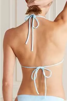 MELISSA ODABASH Плавки бикини Майами в рубчик, синий