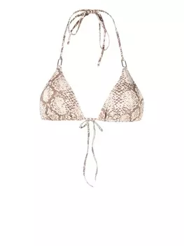 Melissa Odabash топ бикини Cancun со змеиным принтом, нейтральный цвет