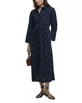 Мелисса Платье миди с ажурными вставками Barbour, синий