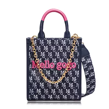 MELLO GOGO Маленькая тканевая сумка, сумка через плечо, женская сумка среднего размера, цвет "полночный черный"