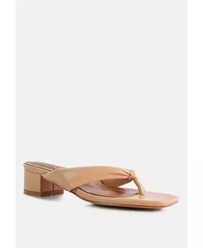 MEMESTAR Женские босоножки-стринги на низком каблуке Rag & Co, бежевый