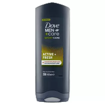 Men+Care Sport Care Активный и свежий гель для душа, лица и волос 250 мл Dove